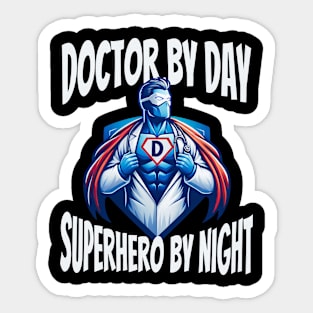 Funny Superhero Doctor Father's Day Sticker